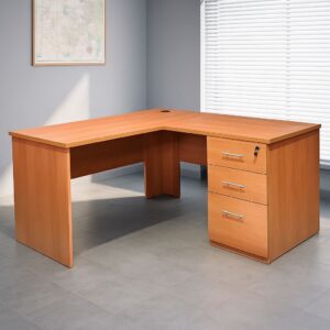 mueble estación de trabajo, escritorio 3 cajones
