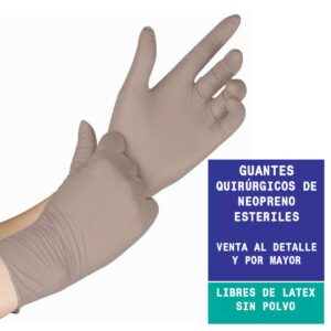 Guantes quirúrgicos estériles de Policloropreno ( Neopreno), mejor calidad.