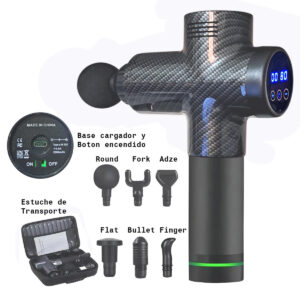 Masajeador muscular tipo Pistola Massage Gun con pantalla LCD
