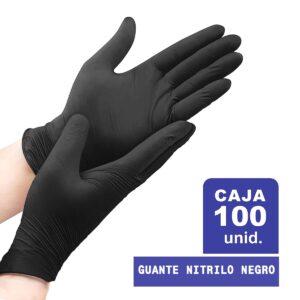 Guantes de Nitrilo color negro para examinación sin polvo
