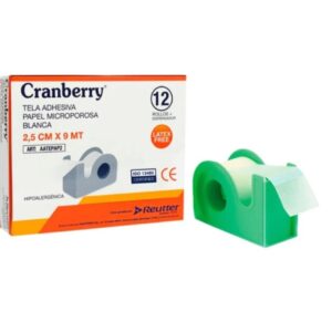 Tela Adhesiva Papel Microporosa 2,5X9 Mt Cranberry (Unidad)