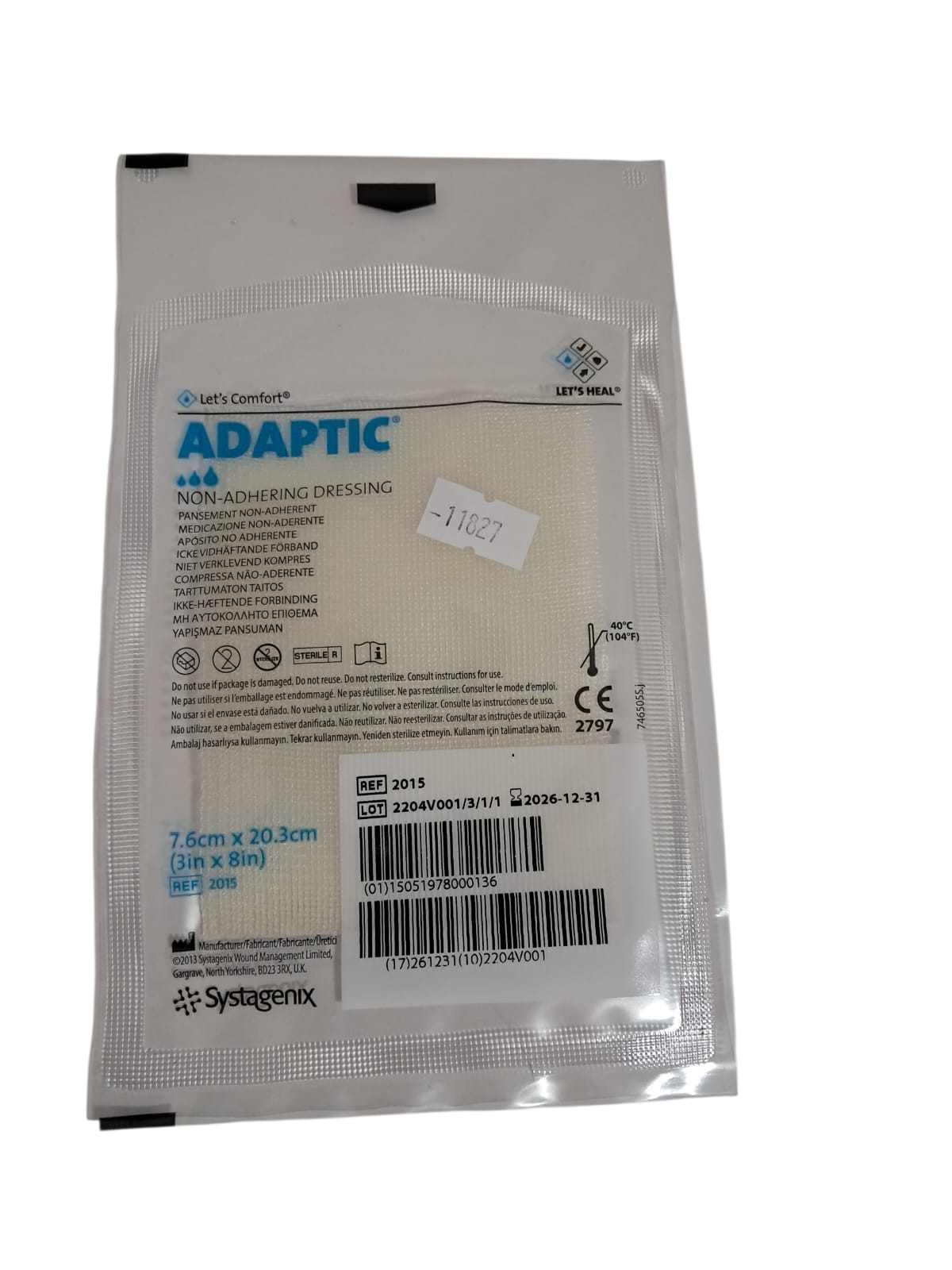 APOSITO NO ADHERENTE ADAPTIC 7.6 X 20.3 CM Unidad