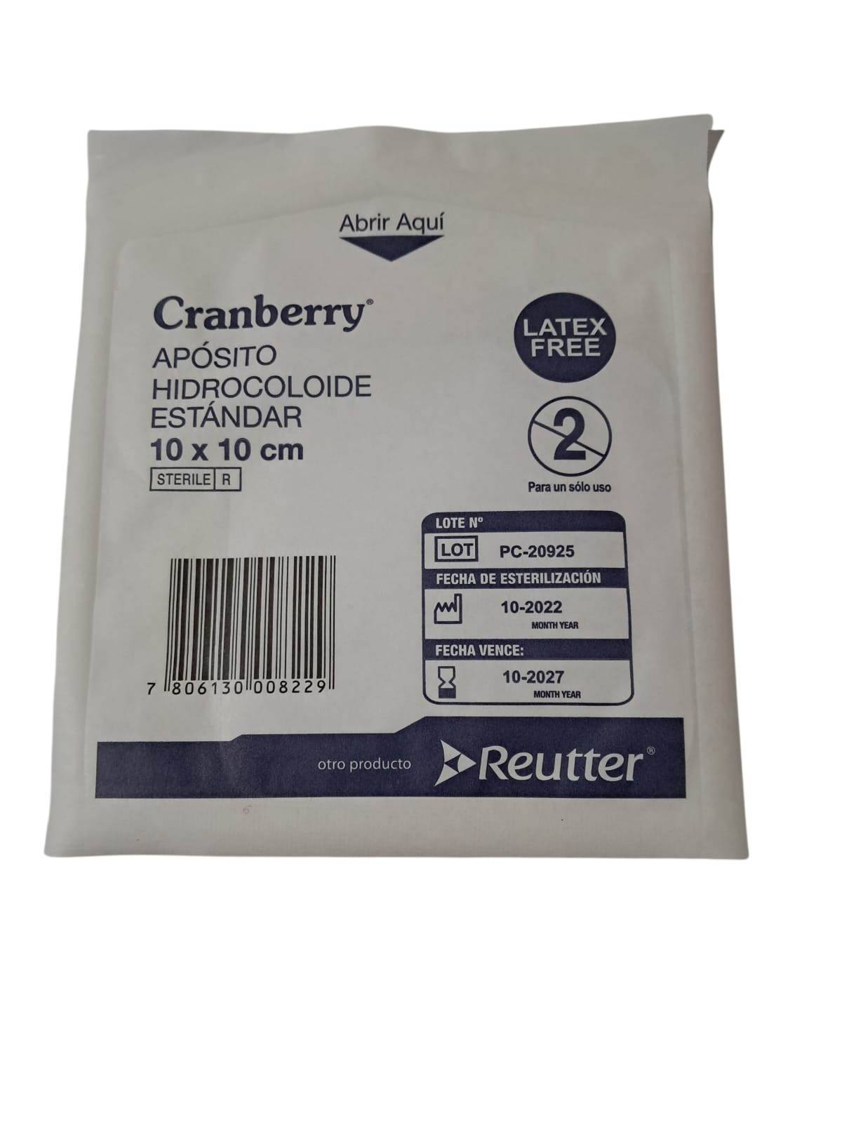Apósito Hidrocoloide Standar 10 X 10 Cramberry Unidad