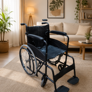 SILLA DE RUEDASA MACIZA CON PIERNERAS DESMONTABLES
