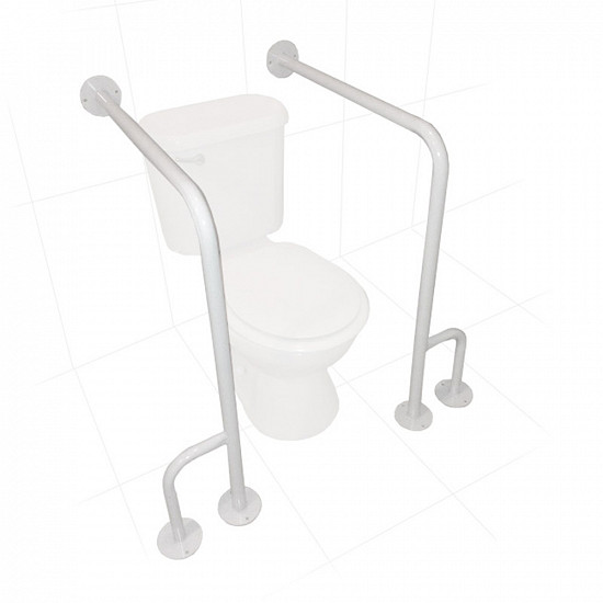 Barra De Apoyo Tipo L Piso/Pared Para Baño Esmaltada